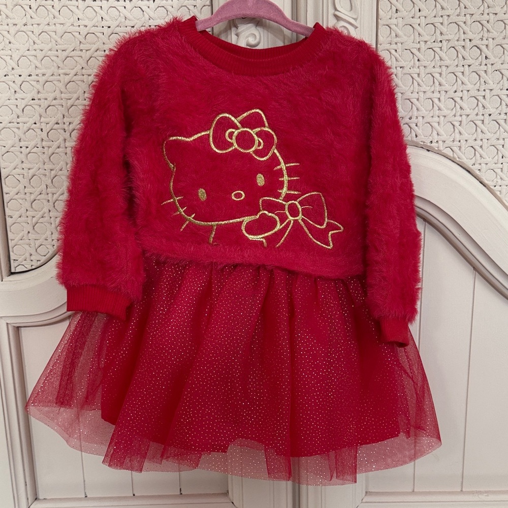 Hello Kitty Red Fuzzy Tulle Dress BNWT